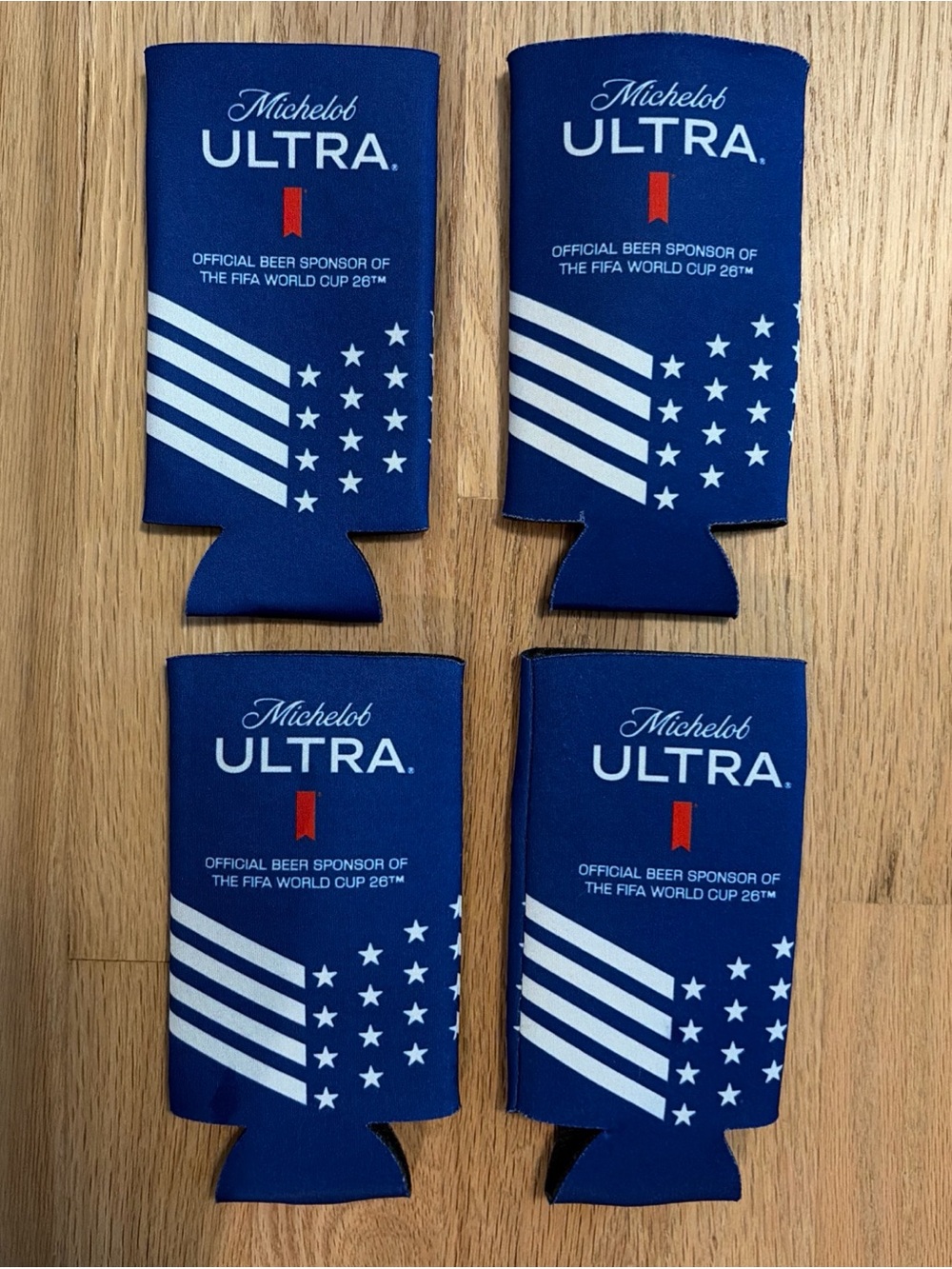 Michelob Ultra FIFA Slim Can Koozies-Lot of 4